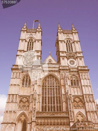 Image of Retro looking Westminster Abbey in London