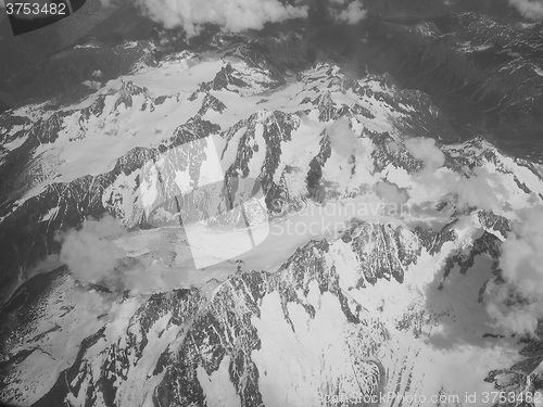 Image of Black and white Alps glacier