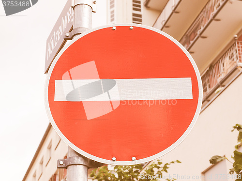 Image of  No entry sign vintage