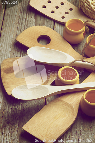 Image of Wooden Kitchen Utensils