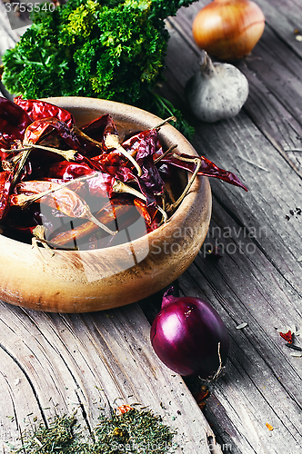 Image of Spicy peppers in the bowl