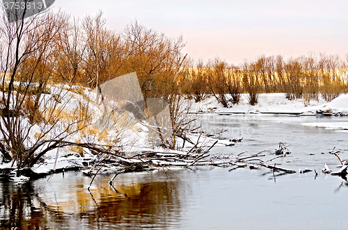 Image of River and snowy waterside