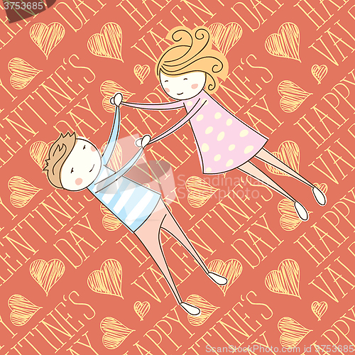 Image of Vector Seamless Card With Couple 02 [Converted]