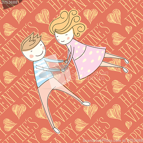 Image of Vector Seamless Card With Couple 02 [Converted]