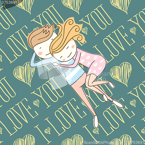Image of Vector Seamless Card With Couple 03 [Converted]