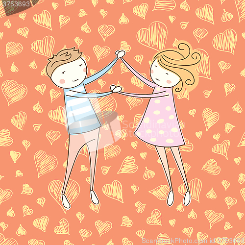 Image of Vector Seamless Card With Couple 06 [Converted]