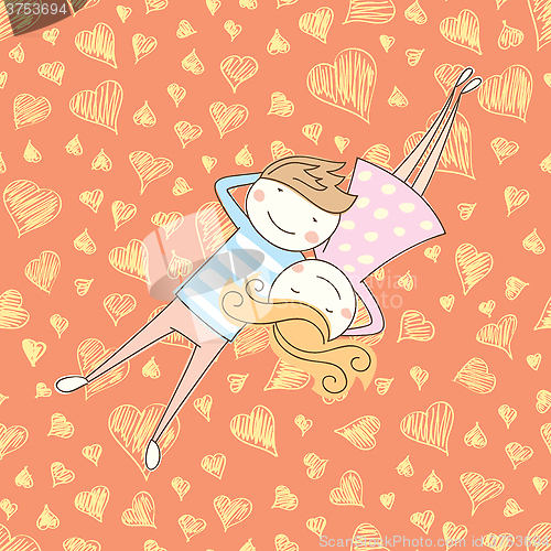 Image of Vector Seamless Card With Couple 06 [Converted]