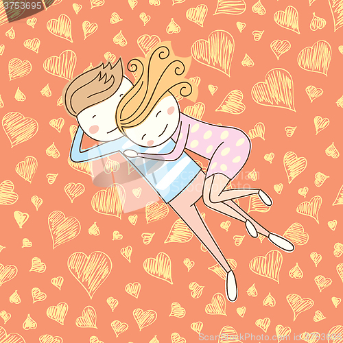 Image of Vector Seamless Card With Couple 06 [Converted]