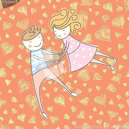 Image of Vector Seamless Card With Couple 06 [Converted]
