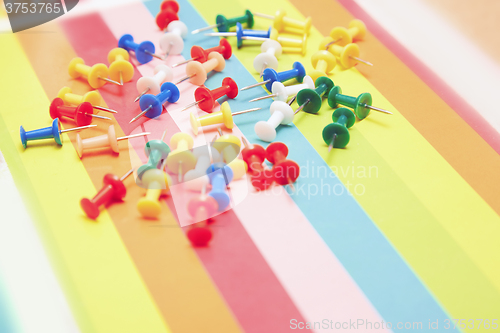 Image of Colorful pushpins