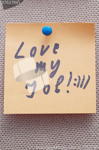 Image of Love my job written on a label