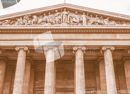 Image of Retro looking British Museum in London