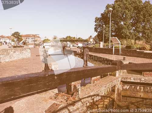 Image of Lock gate in Stratford upon Avon vintage