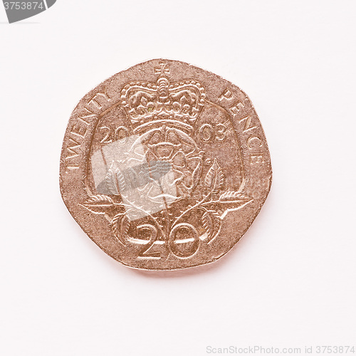 Image of  UK 20 pence coin vintage