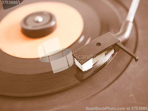 Image of  Vinyl record on turntable vintage