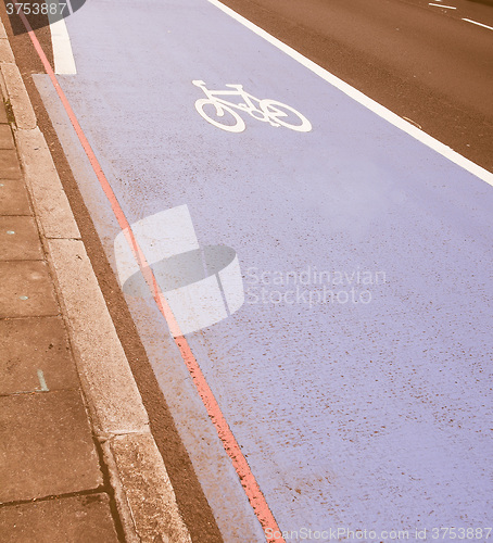 Image of  Bike lane sign vintage