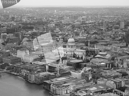 Image of Black and white Aerial view of London