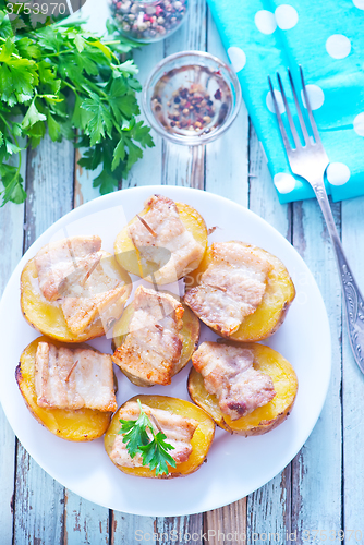Image of baked potato with lard