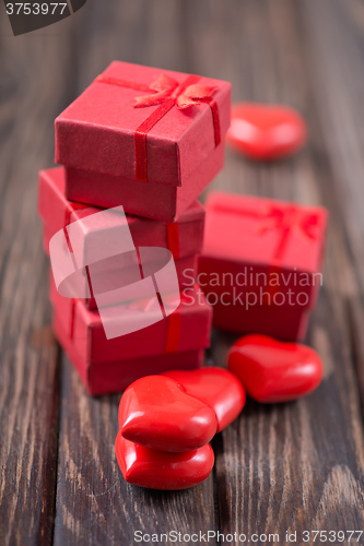 Image of presents and hearts