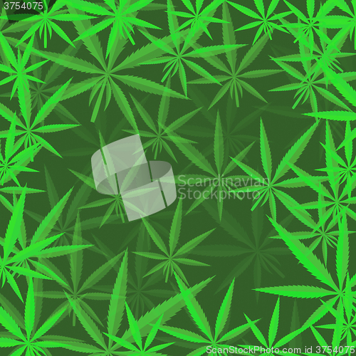 Image of Green Cannabis Leaves Background