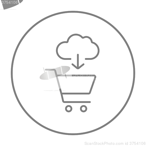 Image of Online shopping line icon.