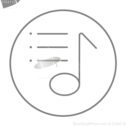 Image of Musical note line icon.