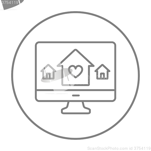 Image of Smart house technology line icon.