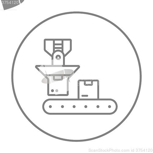 Image of Robotic packaging line icon.