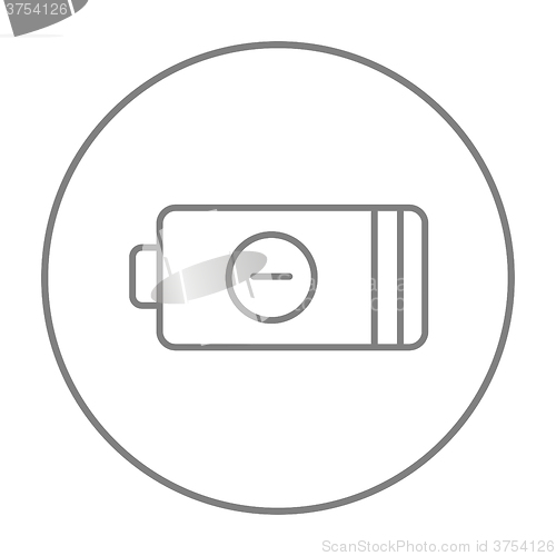 Image of Low power battery line icon.