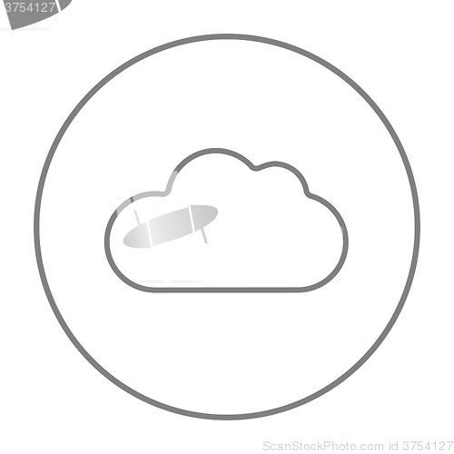 Image of Cloud computing line icon.