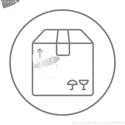 Image of Carton package box line icon.