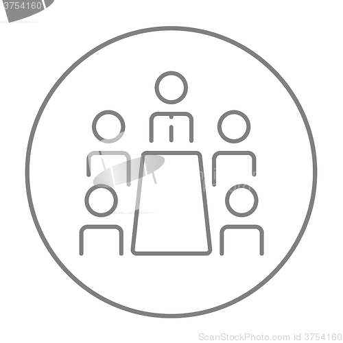 Image of Business meeting in the office line icon.