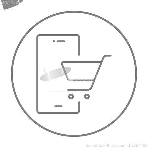 Image of Online shopping line icon.