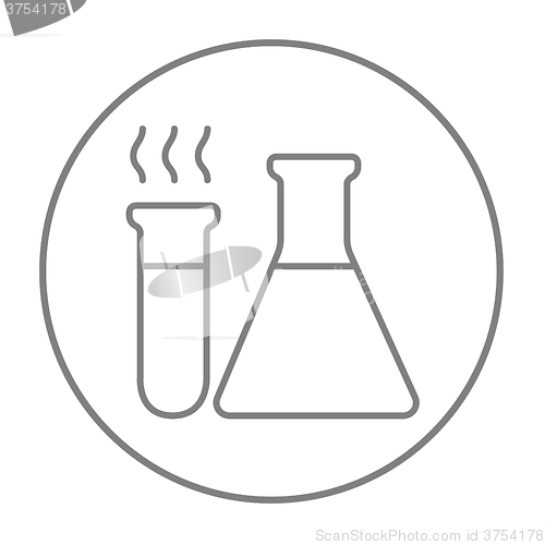 Image of Laboratory equipment line icon.