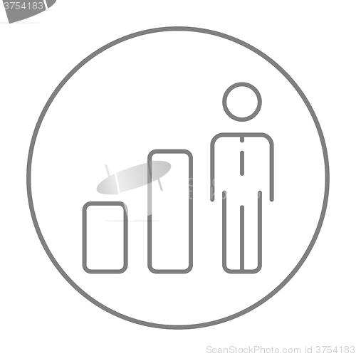 Image of Businessman and graph line icon.