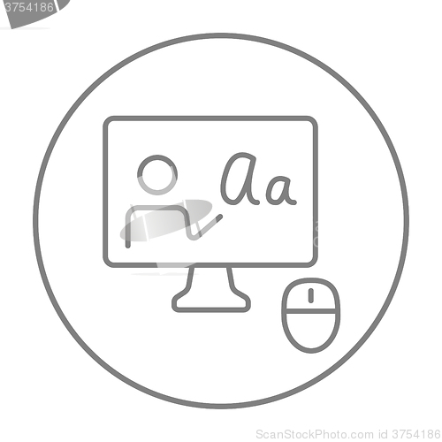 Image of Online education line icon.