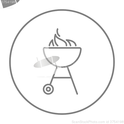 Image of Kettle barbecue grill line icon.