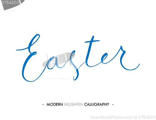 Image of Happy Easter lettering write with brush pen