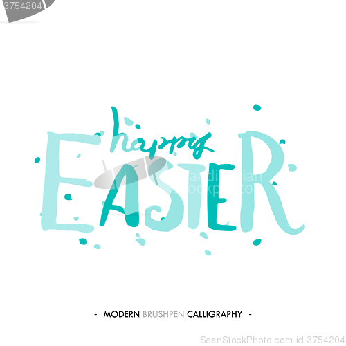 Image of Happy Easter lettering write with brush pen