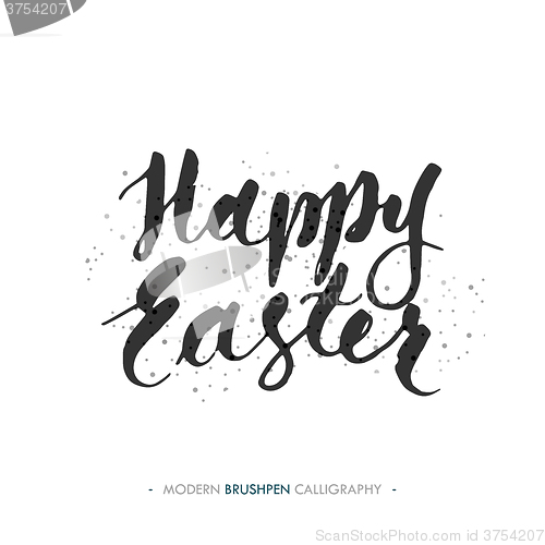 Image of Happy Easter lettering write with brush pen