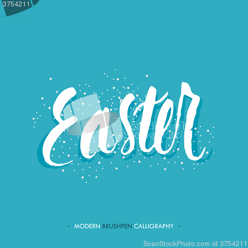 Image of Happy Easter lettering write with brush pen