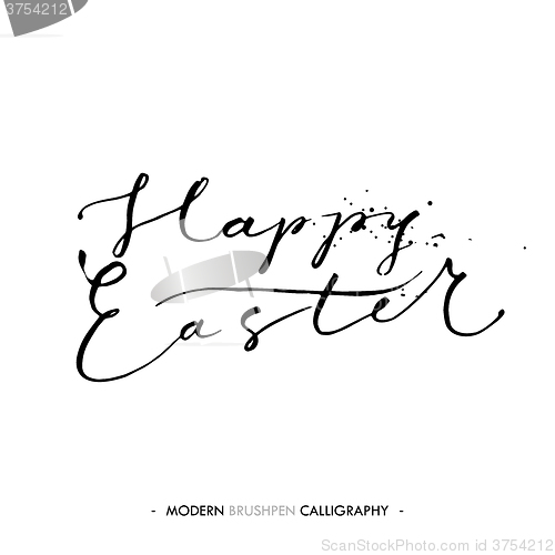 Image of Happy Easter lettering write with brush pen