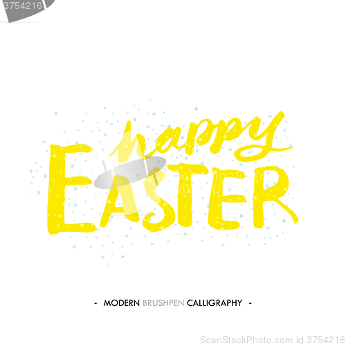 Image of Happy Easter lettering write with brush pen