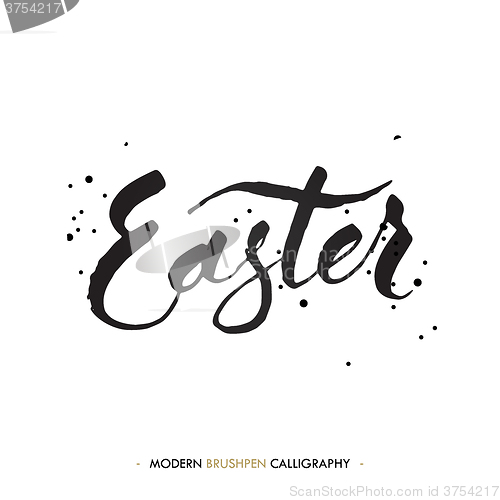 Image of Happy Easter lettering write with brush pen
