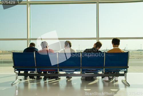 Image of Waiting airport passengers