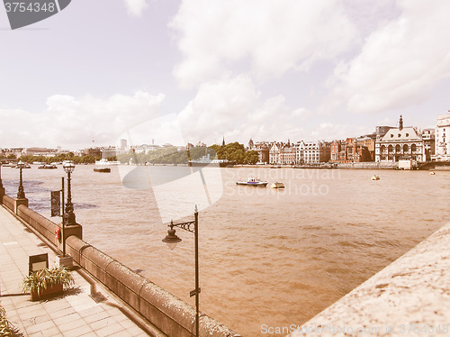 Image of River Thames in London vintage