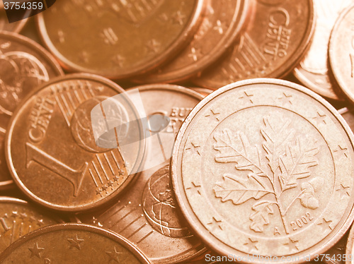 Image of  Euro coins background vintage