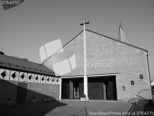 Image of Black and white Cavagnolo parish church