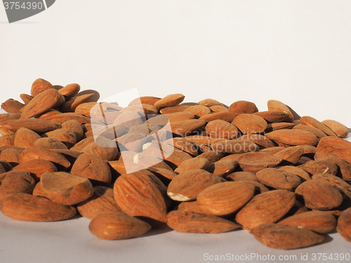 Image of Almonds dried fruit with copy space