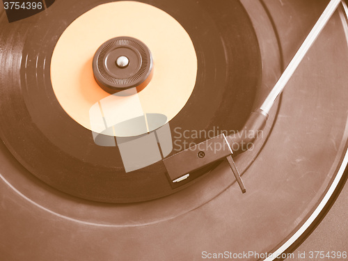 Image of  Vinyl record on turntable vintage